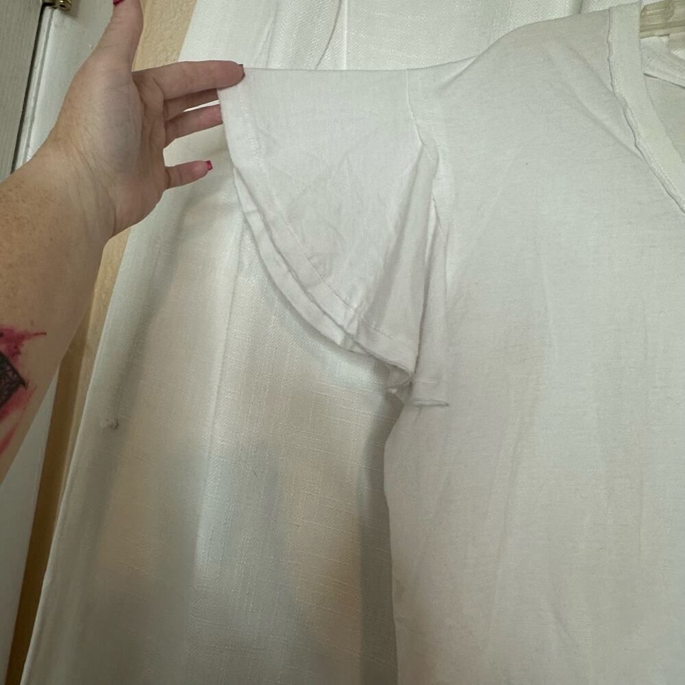 We The Free White Ruffle Sleeve Crop Top - Picture 7 of 8